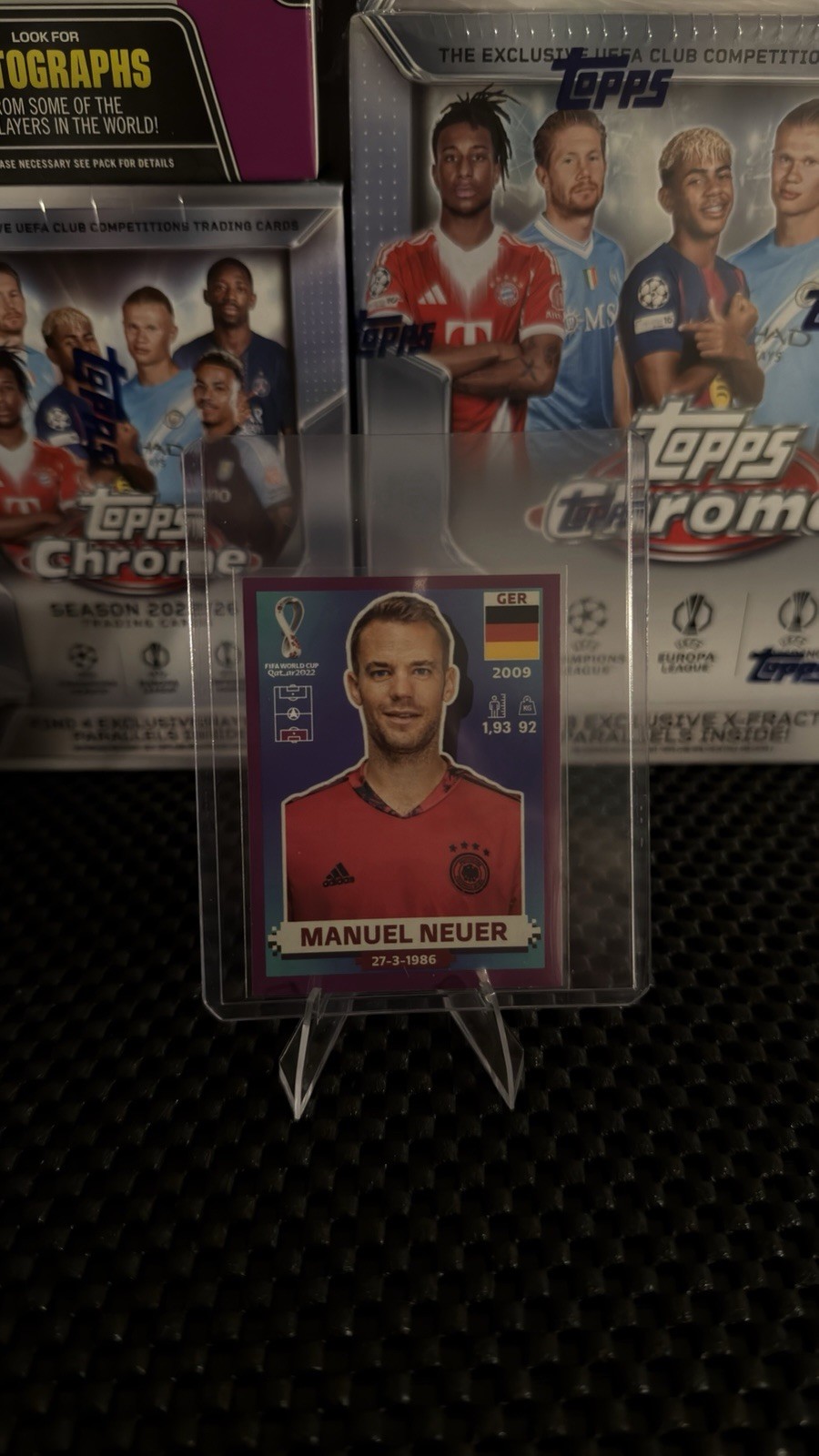 MANUEL NEUER GER 3 PURPLE BORDER PANINI STICKER 2022 QATAR WORLD CUP