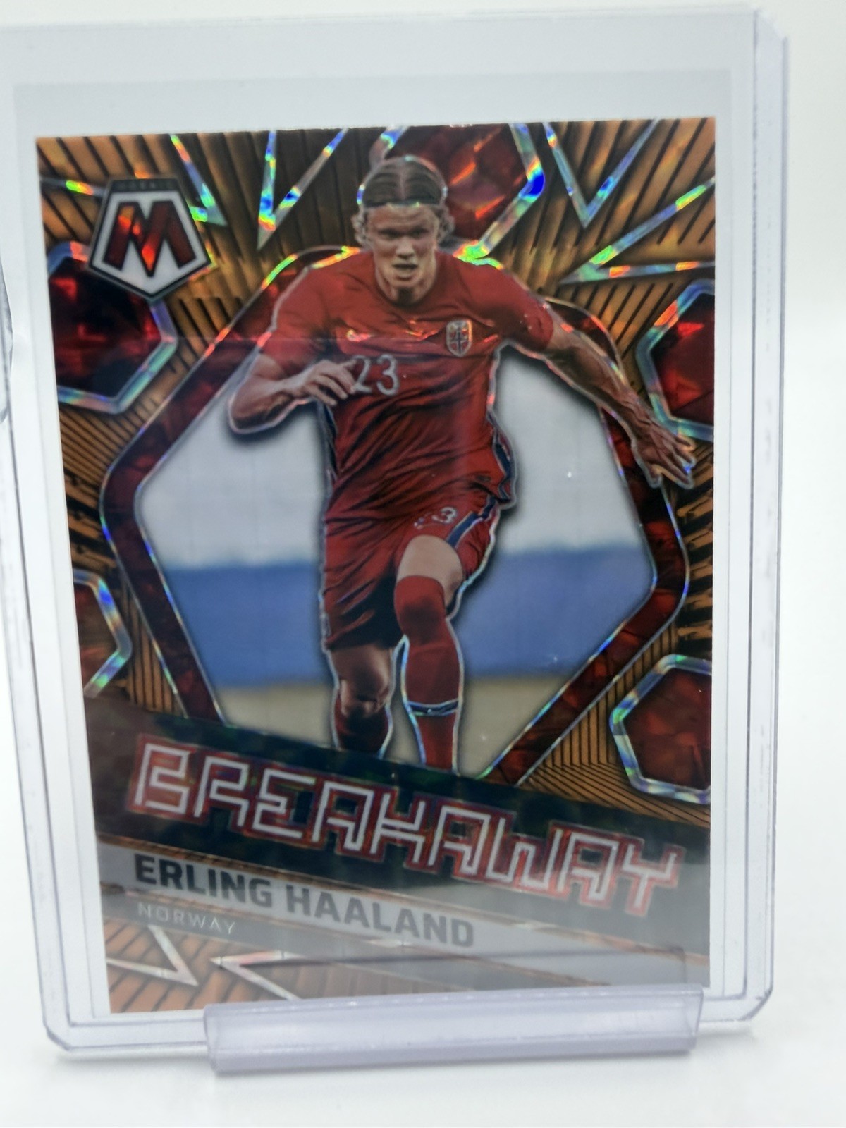 Erling Haaland 2021-22 Panini Mosaic World Cup #29 FLOURESCENT ORANGE PRIZM