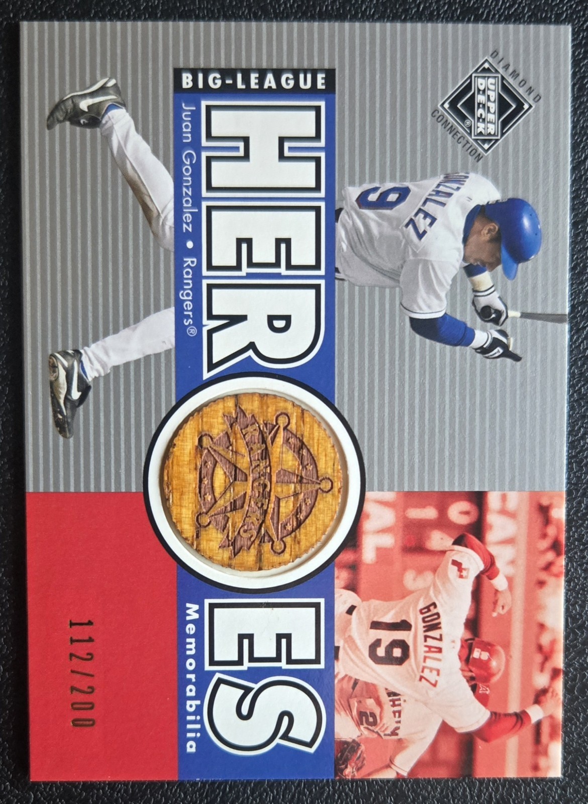 Upper Deck Diamond Connection Juan González Rangers Memorabilia #488. 112/200