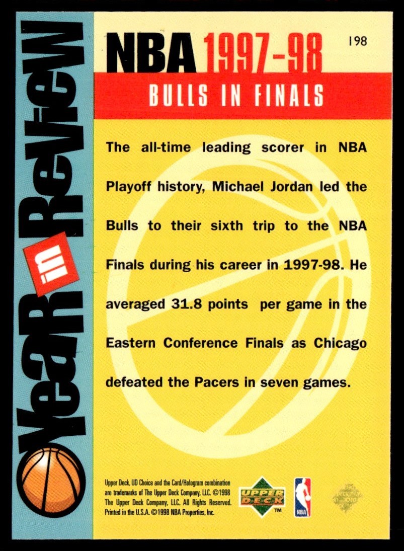 1998-99 Upper Deck Year in Review Bulls In Finals Chicago Bulls #198