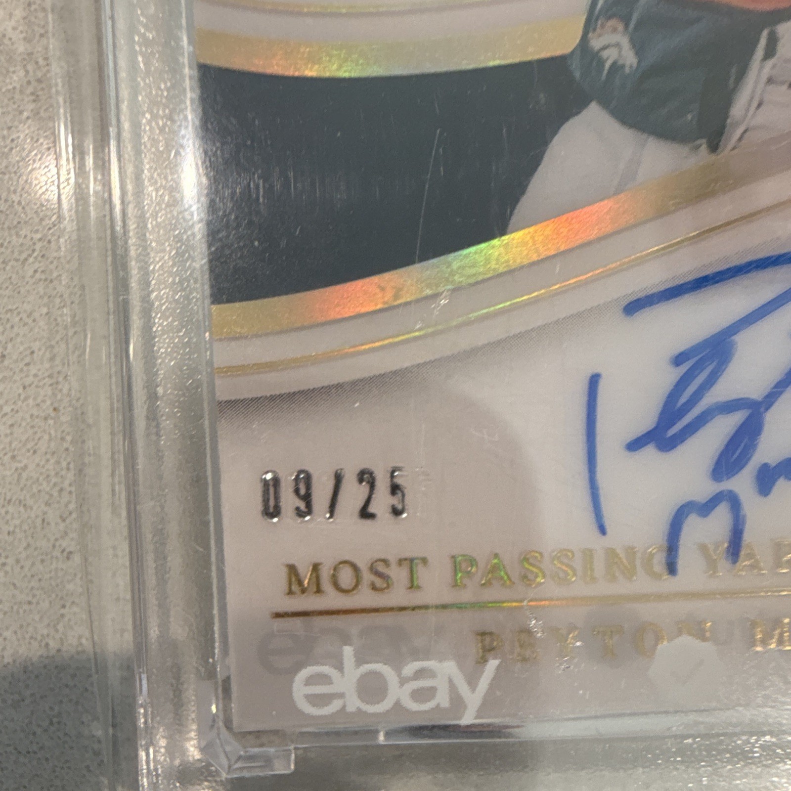 2023 Immaculate Peyton Manning Immaculate Records Auto /25 See Description