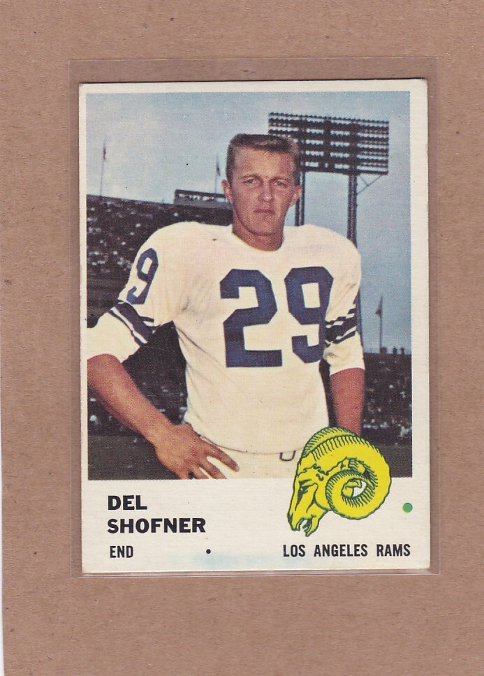 1961 FLEER FOOTBALL DEL SHOFNER #103 RAMS VGEX/EX *A28712