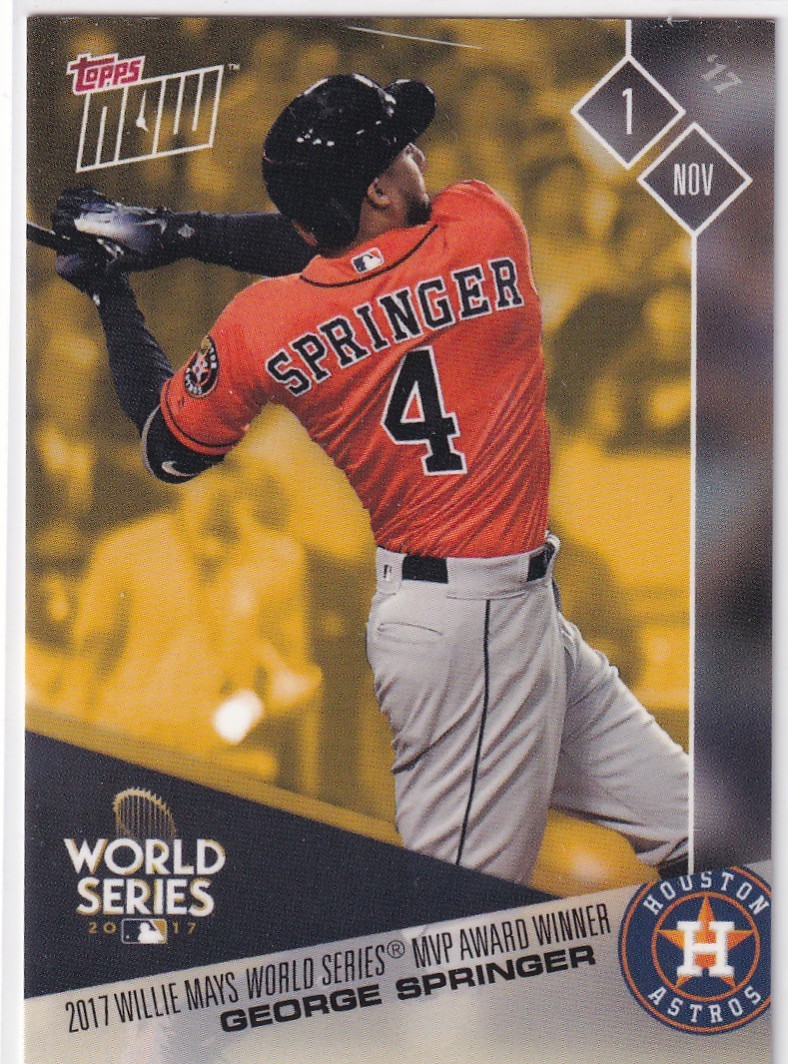 2017 TOPPS NOW WORLD SERIES MOMENT BONUS #WSMB-1 GEROGE SPRINGER- HOUSTON ASTROS