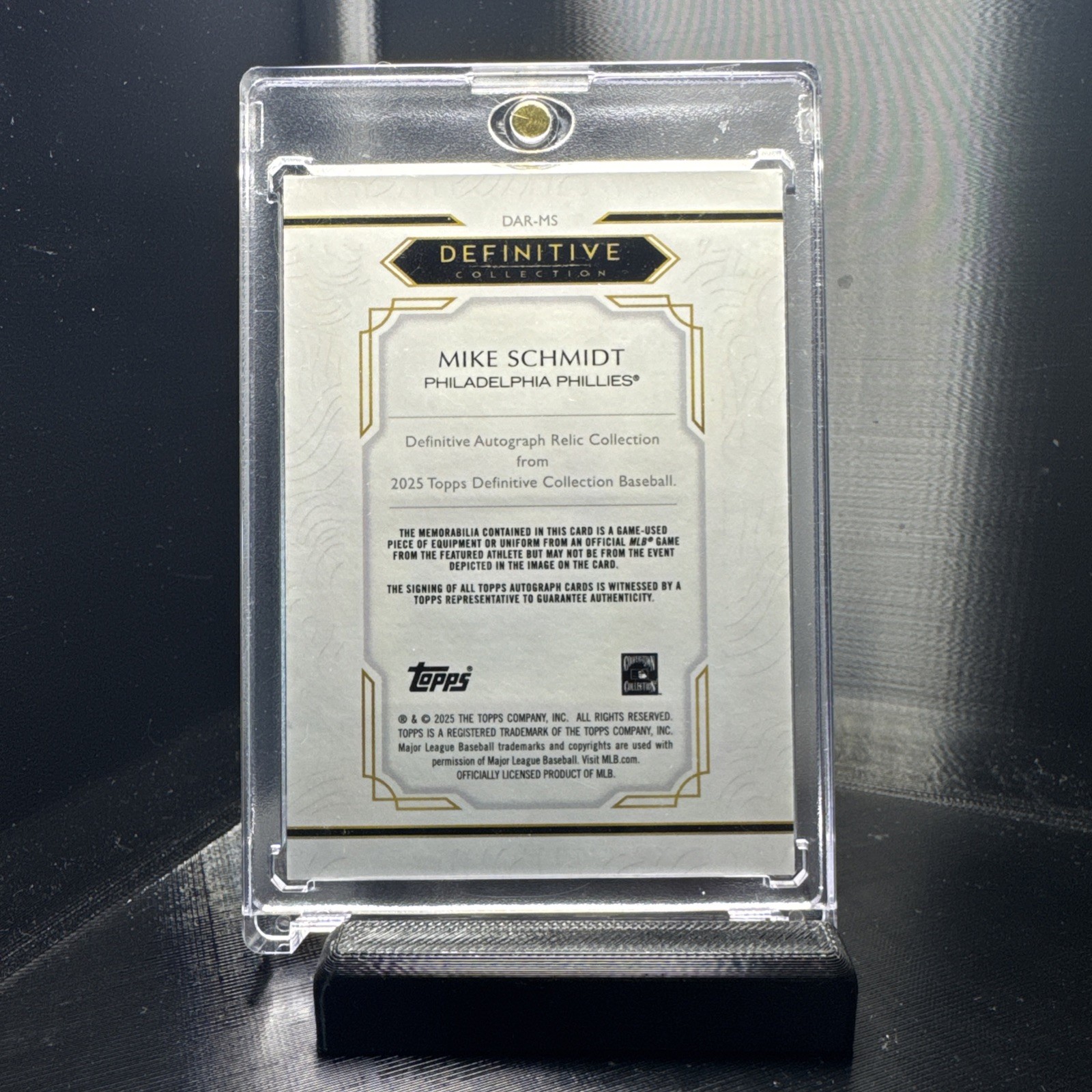 2025 Topps Definitive Mike Schmidt Relic Auto Autograph Cards Bat #/50 Phillies