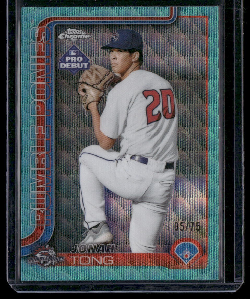 Jonah Tong 2025 Topps Pro Debut Chrome Aqua Wave Refractor #PDC-183