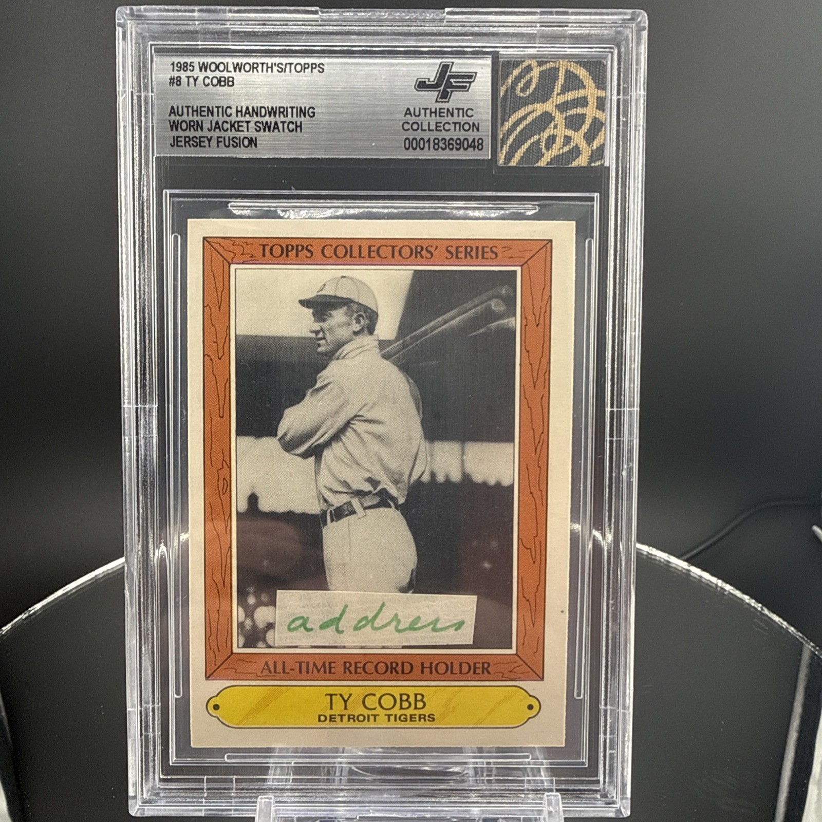Ty Cobb Jersey Fusion AUTO Handwriting Worn Jacket Swatch DNAProvenance Rare