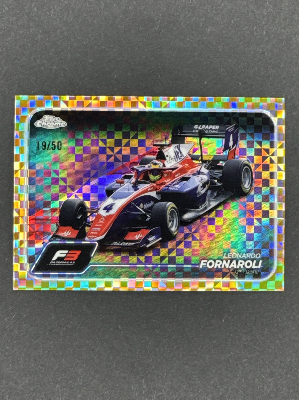2024 Topps Chrome F1 | Leonardo Fornaroli #118 | F3 Cars Gold Checker Flag /50