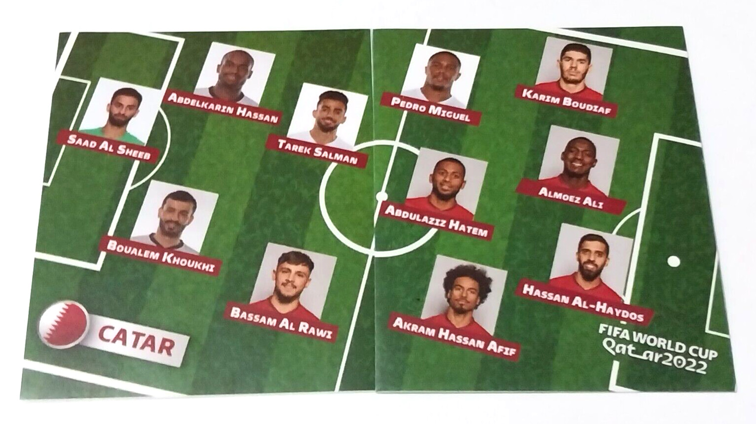 2022 EW Qatar World Cup FIFA #018-019 QATAR SOCCER TEAM Sticker Puzzle