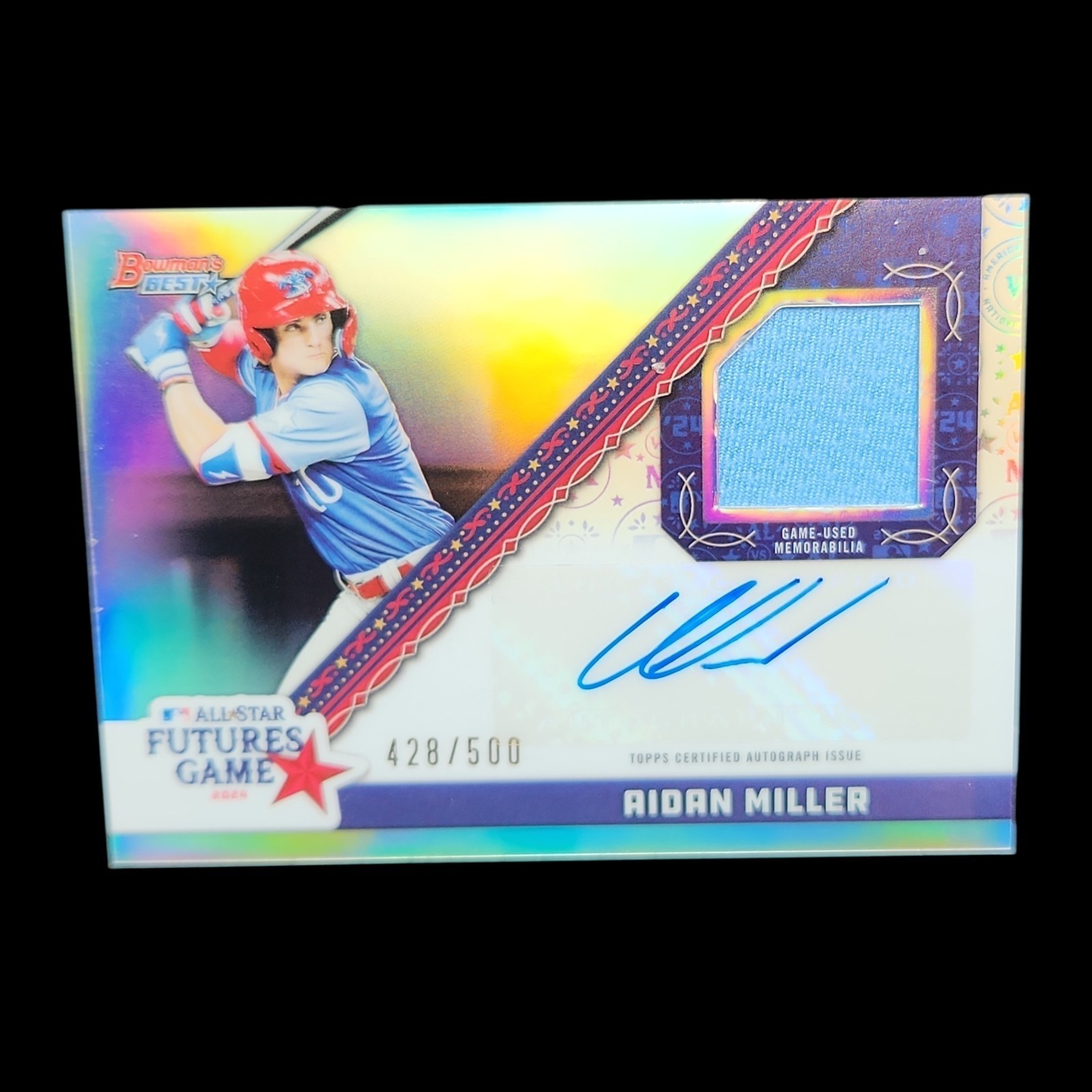 2024 BOWMAN’S BEST AIDAN MILLER ’24 MLB ALL-STAR FUTURES AUTOGRAPH RELIC 428/500