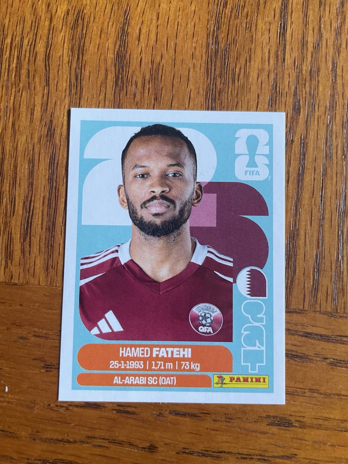Hamed Fatehi 2026 World Cup Panini Sticker Qatar