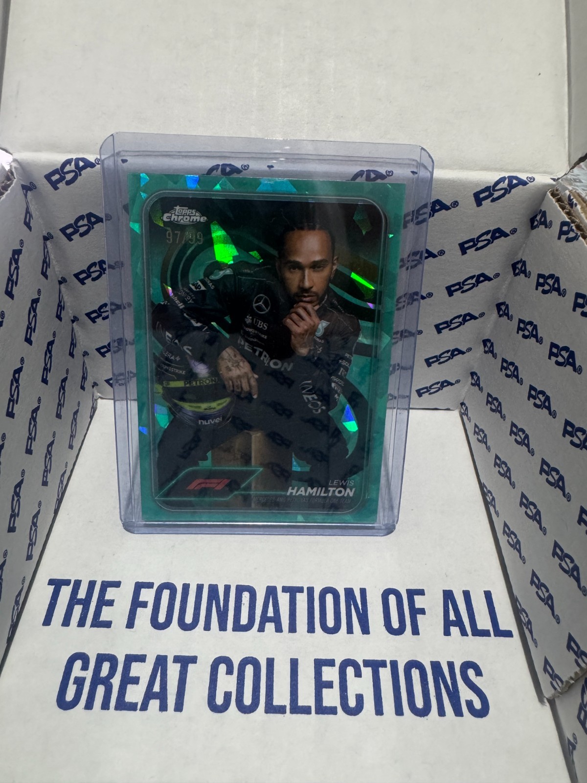 2025 Topps Chrome F1 Lewis Hamilton Turquoise Refractor 97/99 Mercedes AMG PETRO