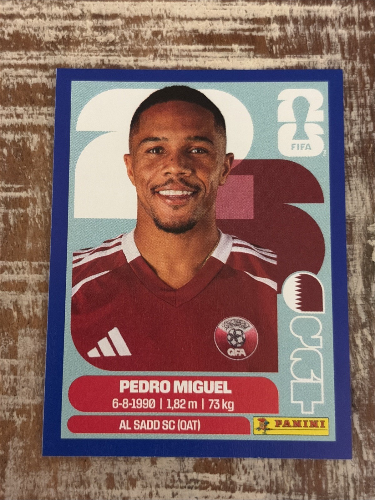 2026 Panini FIFA World Cup Sticker Blue Pedro Miguel #QAT7