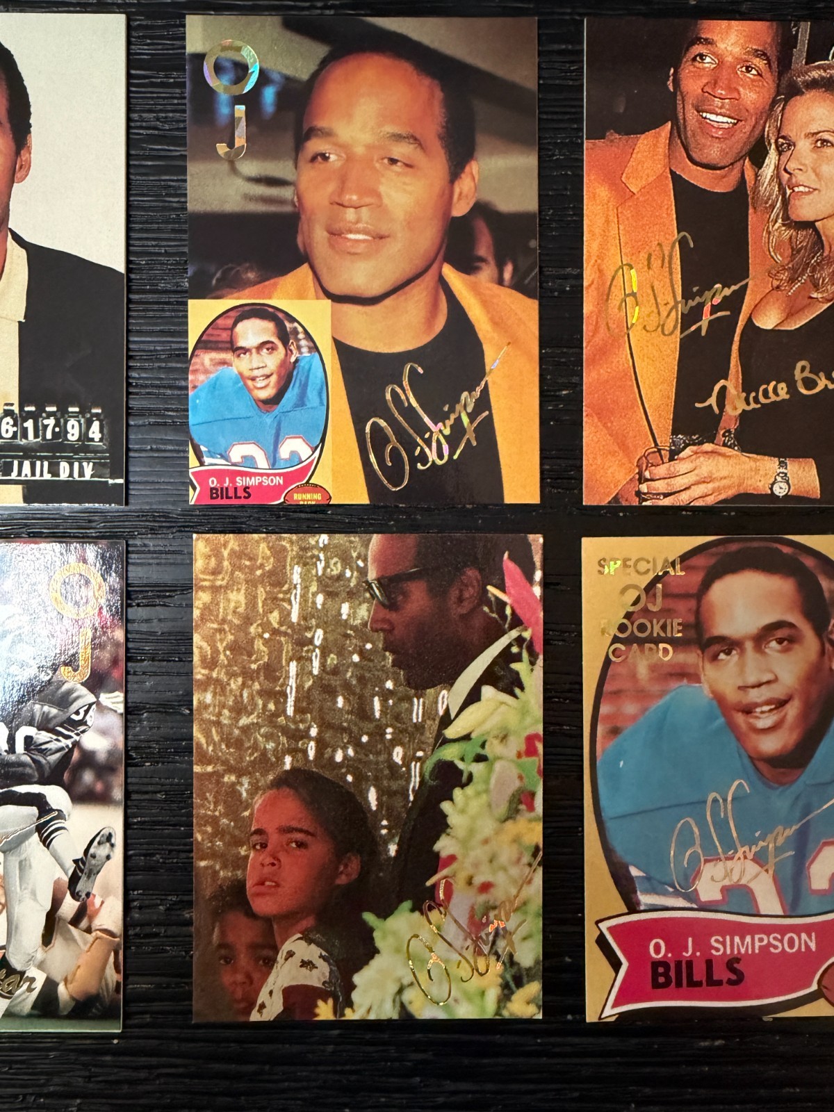 OJ Simpson 1990’s Special Novelty Cards Set of 6 NEAR MINT Rookie & Mugshot