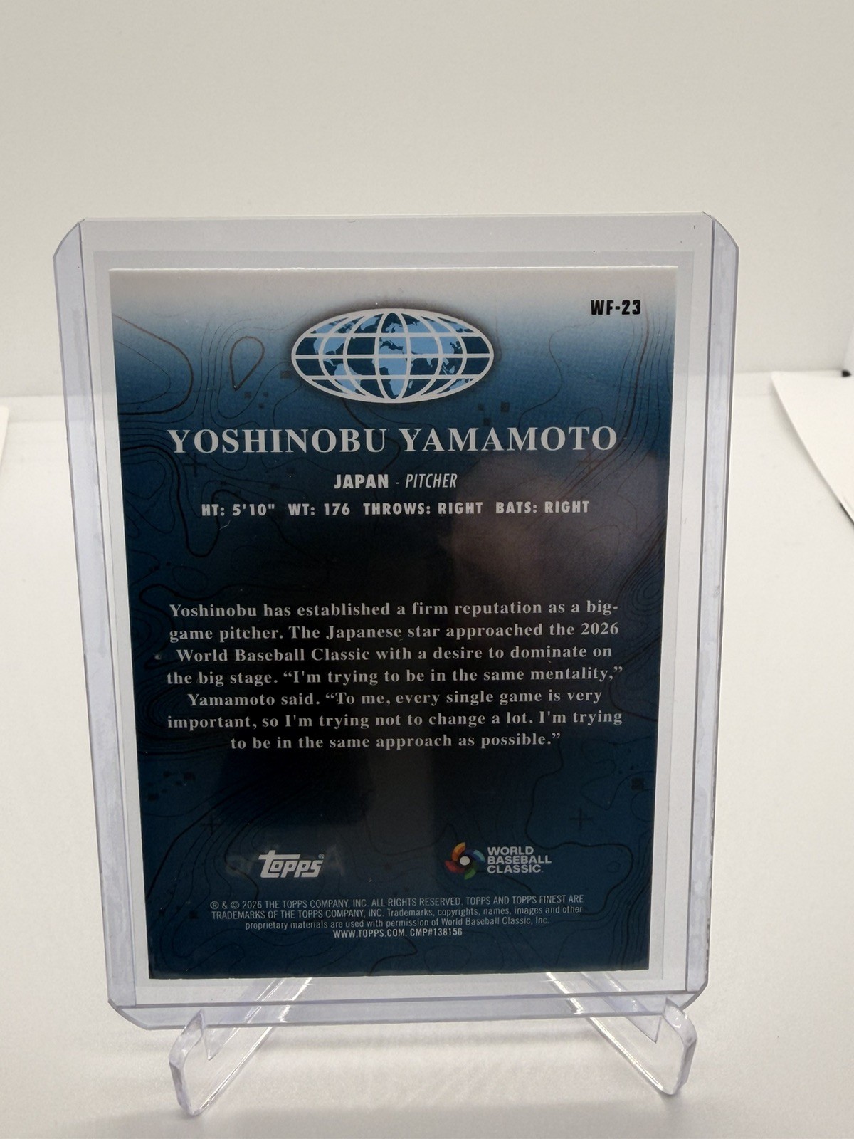 Yoshinobu Yamamoto 2026 Topps Finest Worlds Finest #WF-23 Japan Dodgers