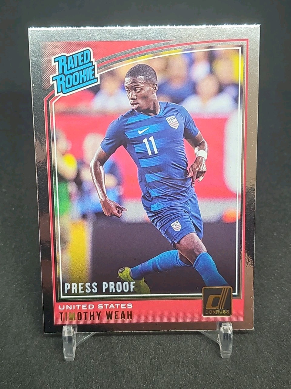 2018-19 Panini Donruss – Rated Rookie Timothy Weah #198 Press Proof Silver (RC)