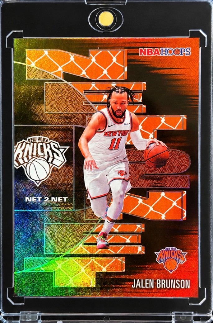 Jalen Brunson ORANGE FOIL REFRACTOR TOPPS NBA HOOPS CARD NEW YORK KNICKS MINT