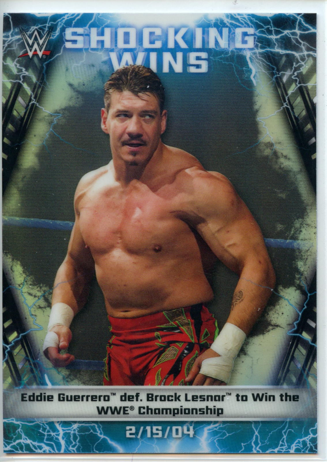 2020 Topps WWE Chrome Shocking Wins Refractor #SW-10 Eddie Guerrero – 2/15/04