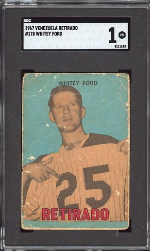 1967 Venezuela Retirado 178 Whitey Ford HOF. SGC 1 POOR. (TX1683).