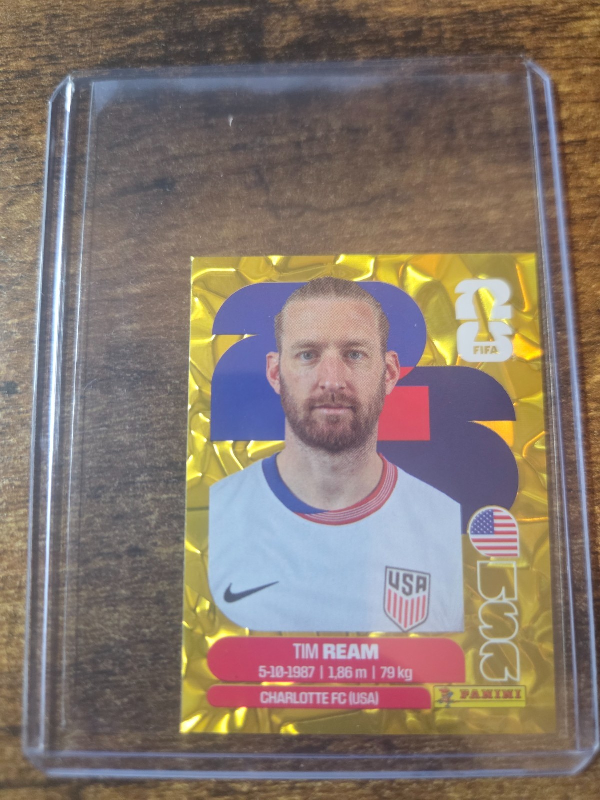 2026 Panini FIFA World Cup Stickers – Tim Ream Gold Crumple #USA 4 United States
