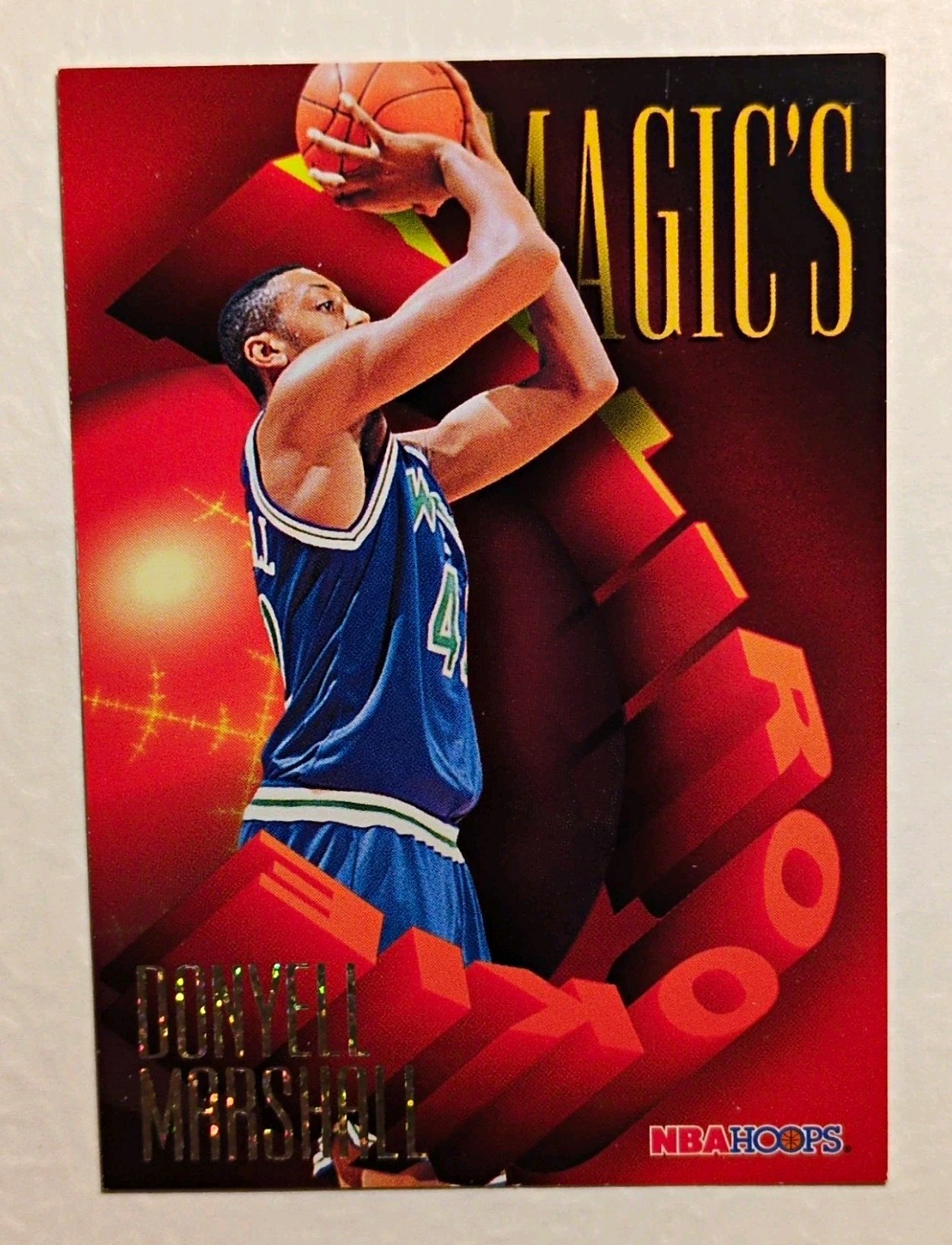 SkyBox 1995 NBA Hoops Magic’s All-Rookie Team Donyell Marshall Insert AR-4