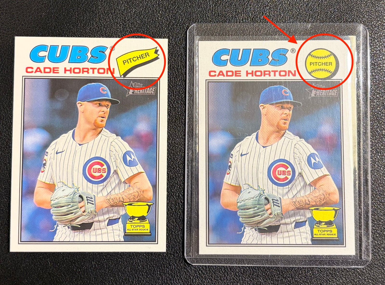 2026 Topps Heritage Cade Horton #396 Alternate Banner Variation – Chicago Cubs