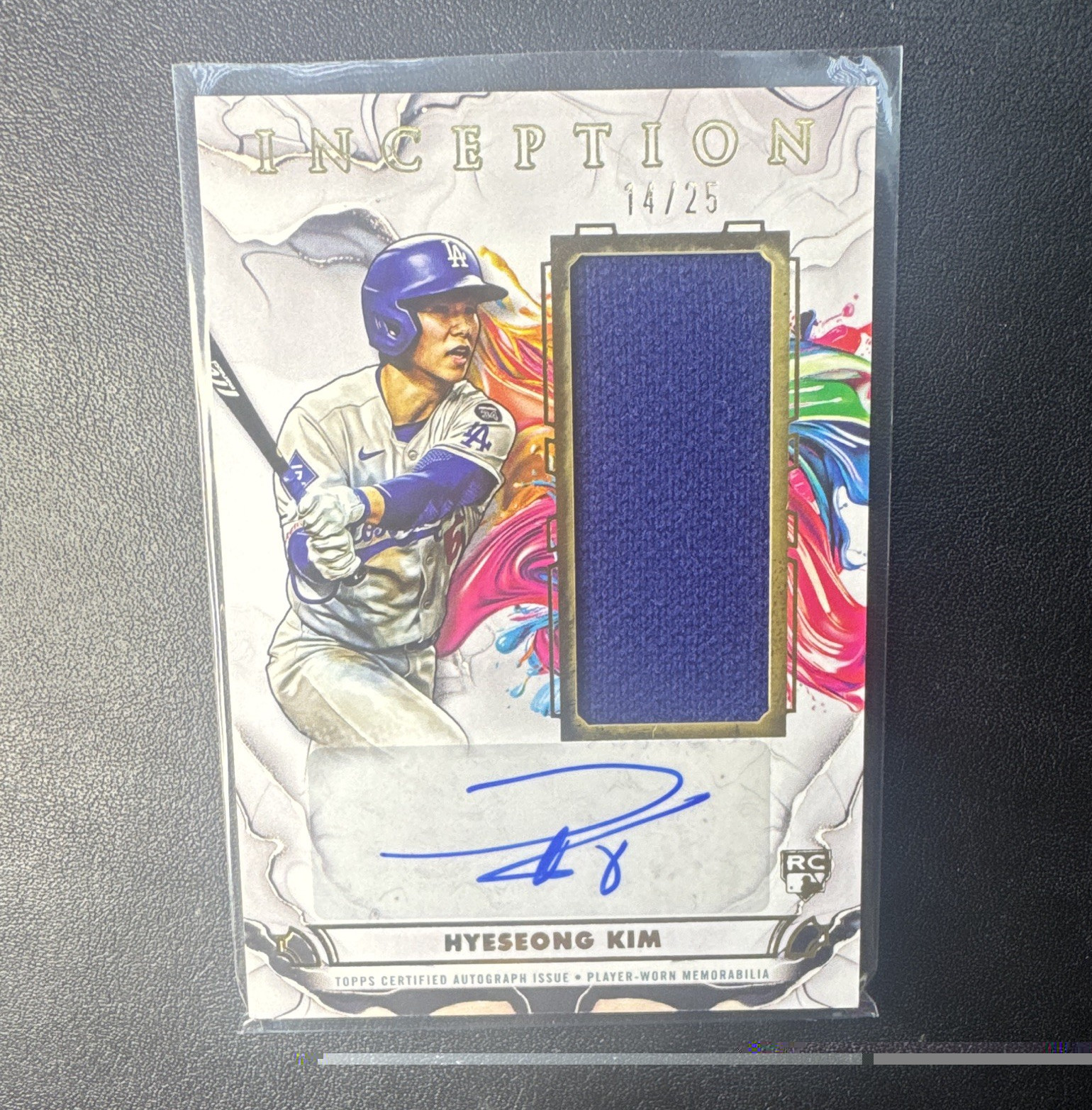 Topps 2025 Inception Hyeseong Kim RC Auto Game Sock Relic #IAGR-HK 14/25