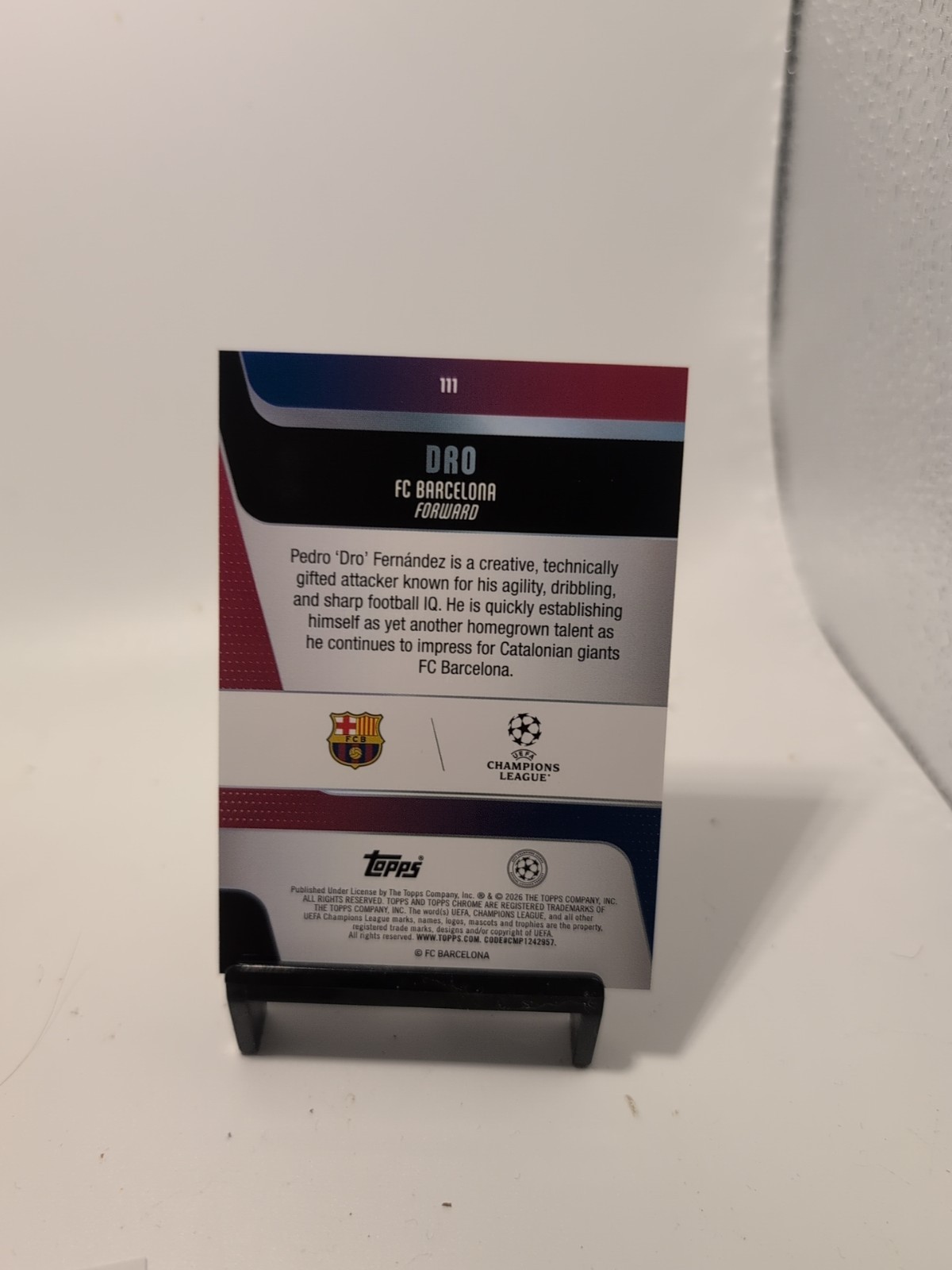 25-26 Topps UEFA Club Competitions Pedro Fernandez 111 RC Dro PULSAR REFRACTOR