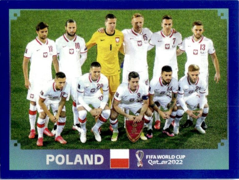 2022 Panini FIFA World Cup BLUE Parallel Sticker Team Photo Poland #POL 1