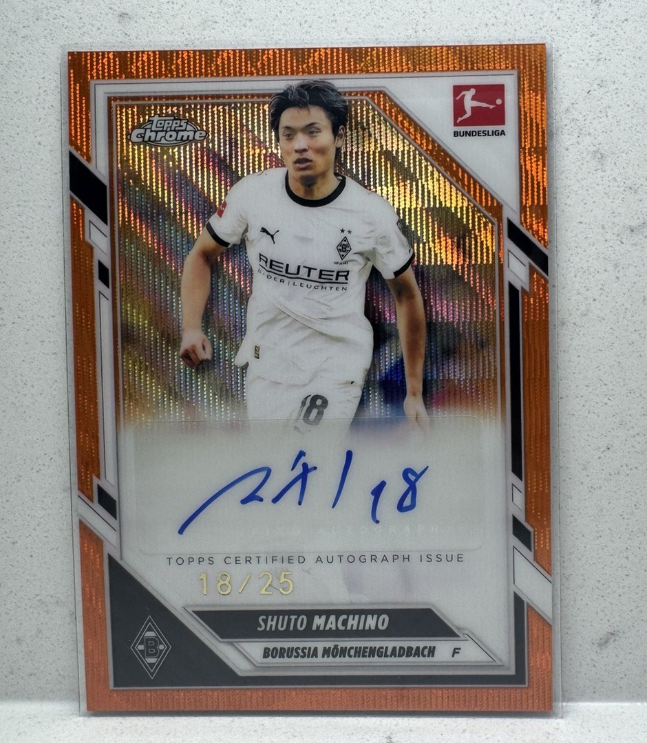 Shuto Machino Topps Chrome Bundesliga 2025-26 Orange Wave Auto /25 Japan