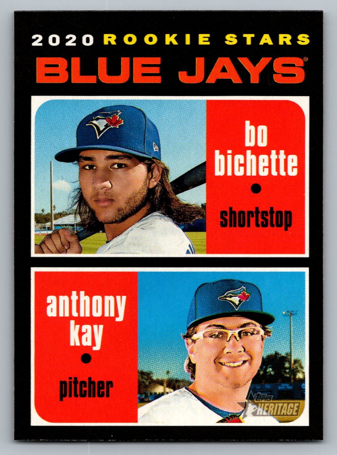 2020 Topps Heritage Rookie Stars Bo Bichette / Anthony Kay #52 Base