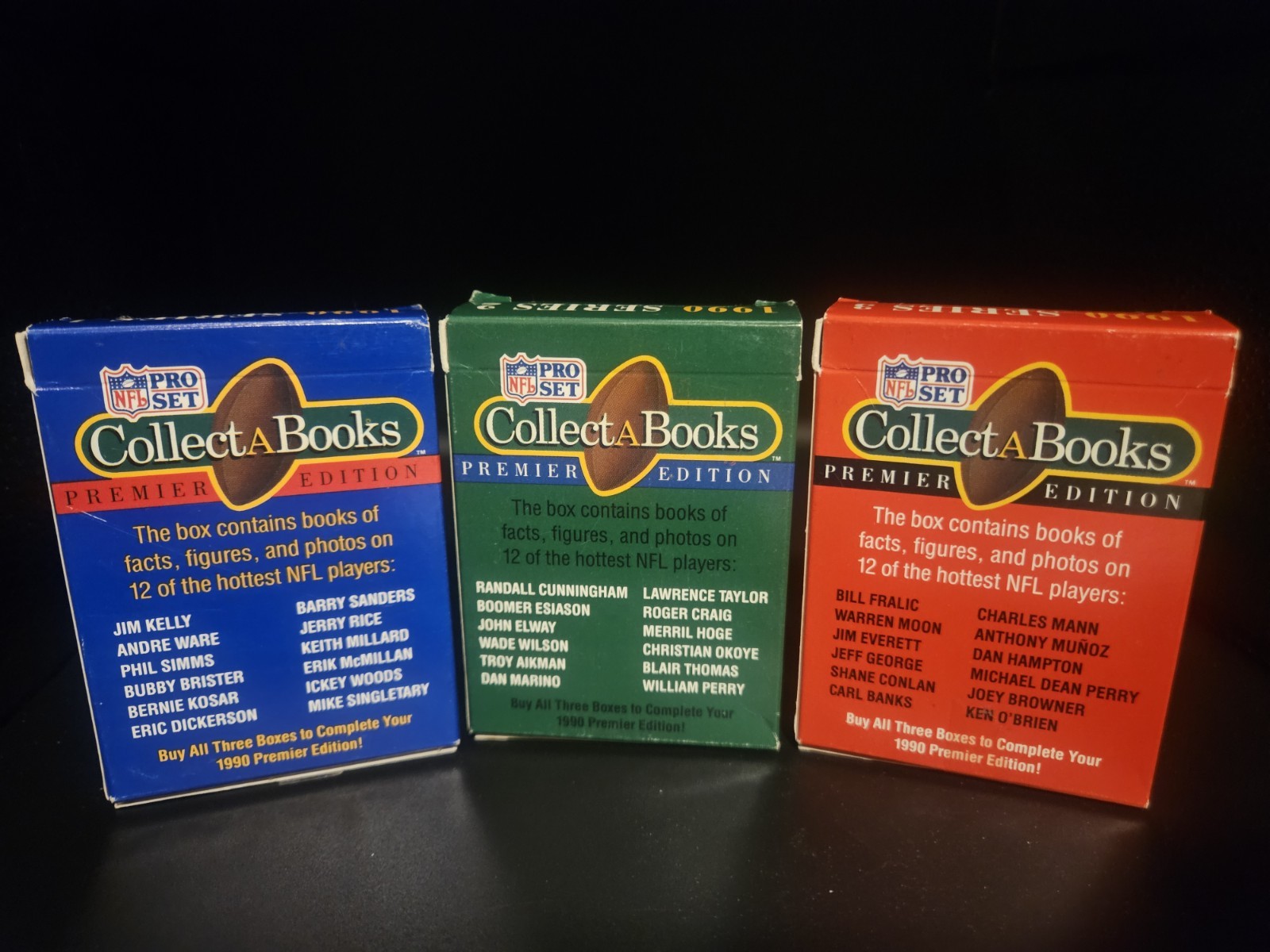 NFL Pro Set Collect A Books: 1990 Complete Series 1, 2, & 3 Factory Sealed Sets