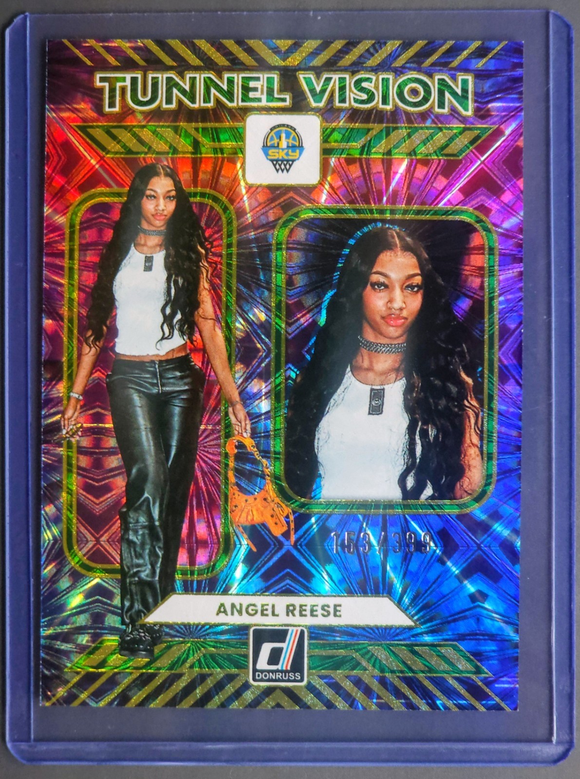 2025 Panini Donruss WNBA – Tunnel Vision Angel Reese #9 Green Fireworks 153/399