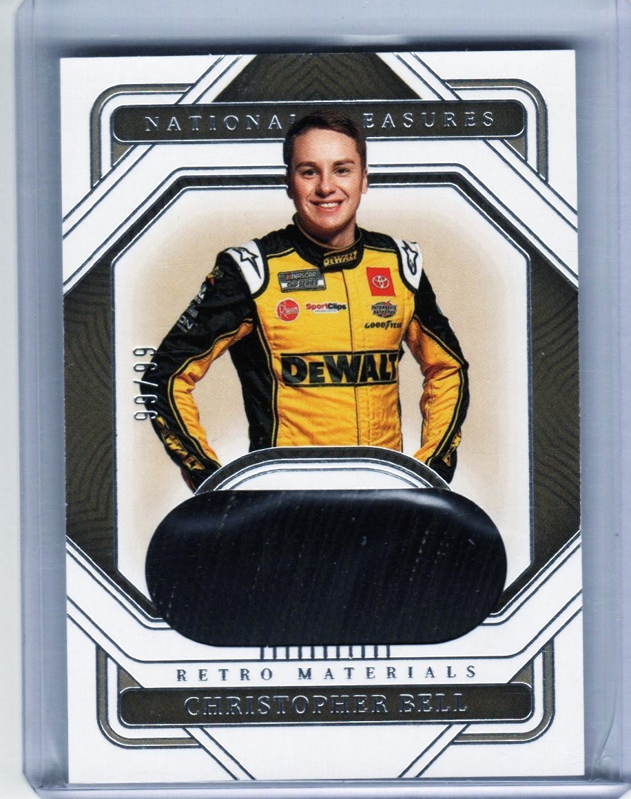 2023 NATIONAL TREASURES Christopher Bell RETRO MATERIALS PATCH CARD NUMBERED/99!