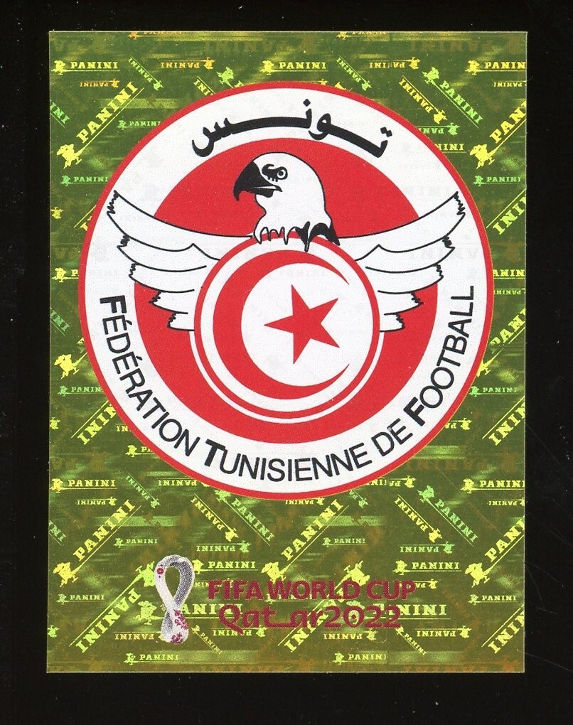 2022 Fifa World Cup Panini Sticker Qatar TEAM LOGO Badge FOIL Tunisia TUN2