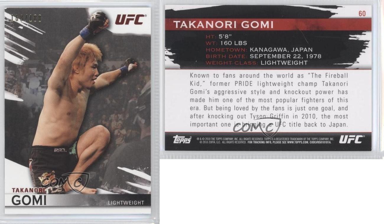 2010 Topps UFC Knockout Silver 168/188 Takanori Gomi #60 Rookie RC fm0