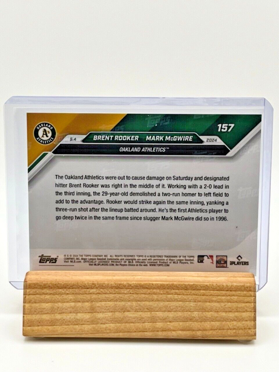 2024 Topps Now Brent Rooker 2 HR Inning Mark McGwire SP /668 ATHLETICS 157