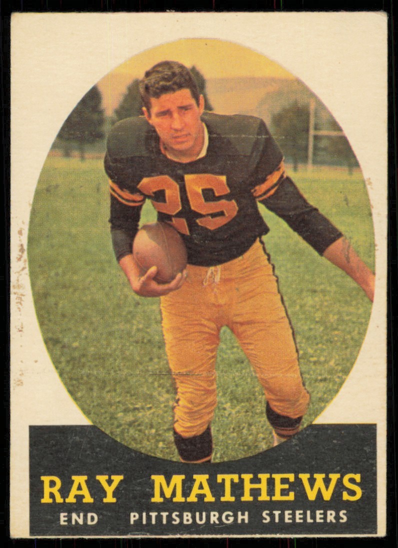 1958 TOPPS RAY MATHEWS PITTSBURGH STEELERS #78 VG/EX