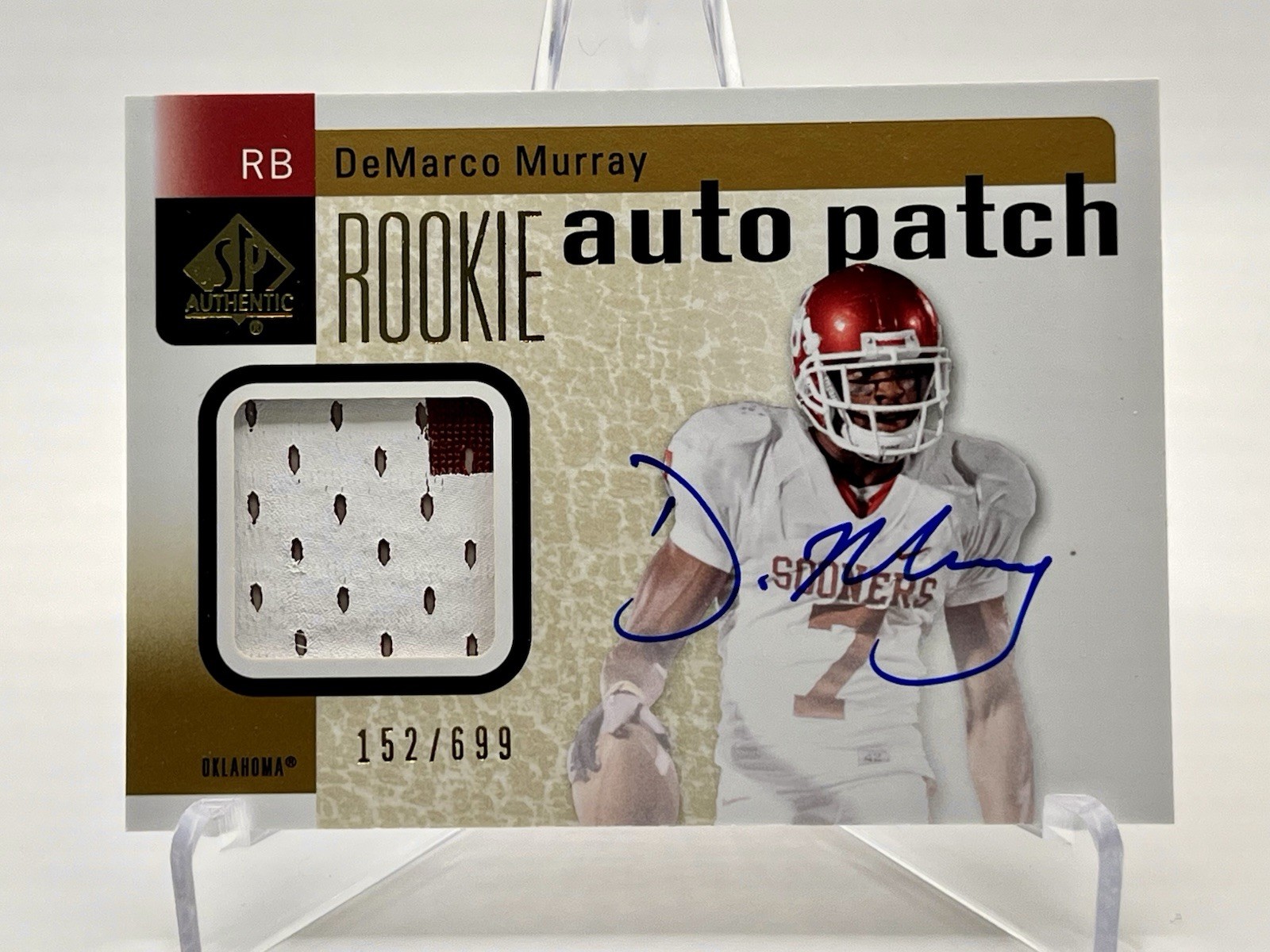 2011 SP Authentic #216 DEMARCO MURRAY RPA 152/699 (Oklahoma Patch AUTOGRAPH)