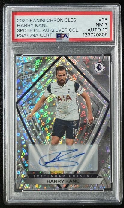 2020 Panini Chronicles Harry Kane Auto /13 Spectra Silver #25 PSA 10