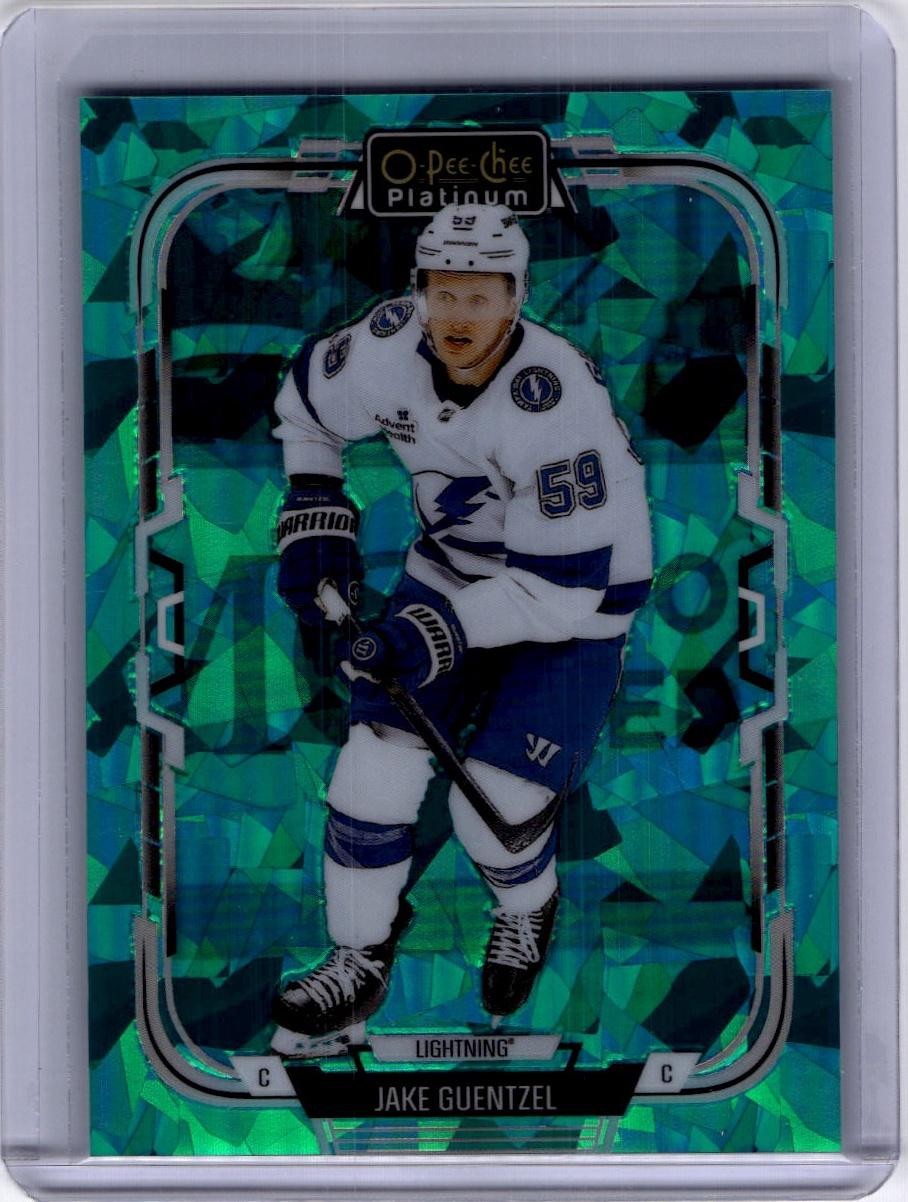2025-26 O-Pee-Chee Platinum #130 Jake Guentzel Turquoise Fragments #/249
