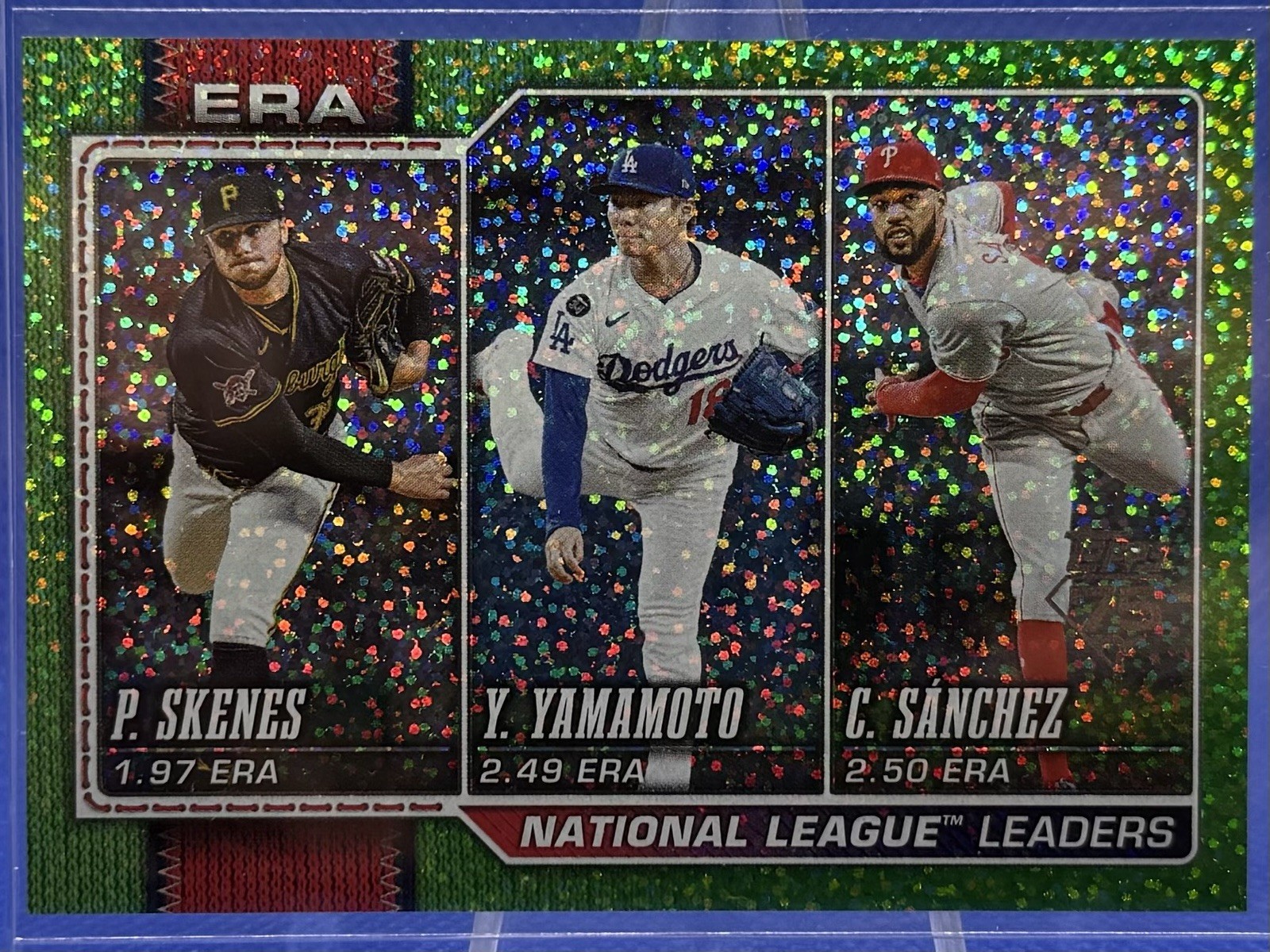 2026 Topps Series 1 Celebration NL ERA Leaders Lime Green Confetti SSP 203 1:215