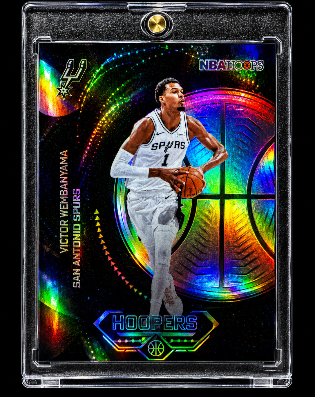 VICTOR WEMBANYAMA BLACK REFRACTOR HOLO NBA SP INSERT Spurs NBA Finals W Case