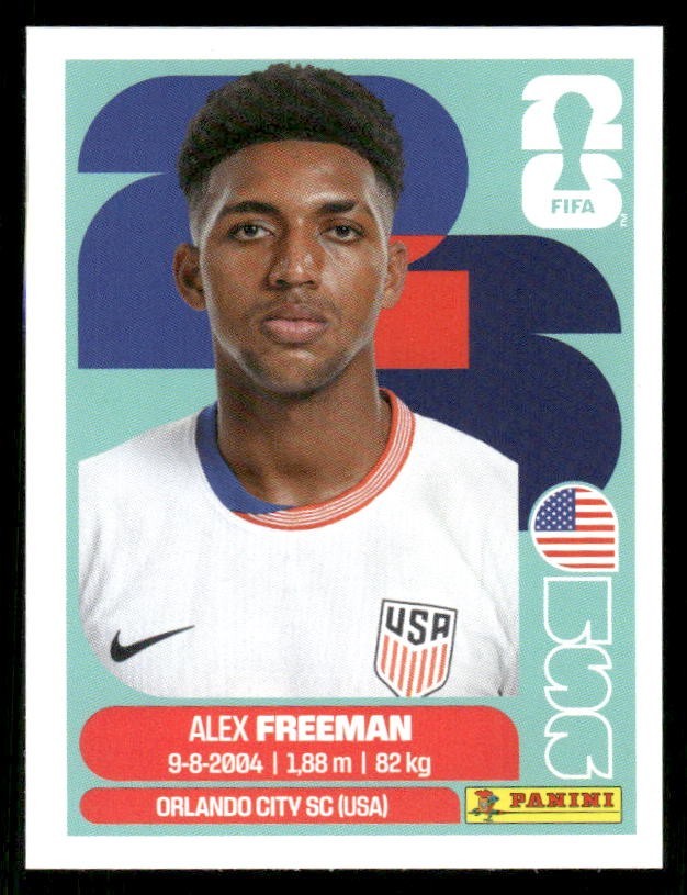 2026 USA Fifa World Cup Panini Sticker ALEX FREEMAN United States USA6
