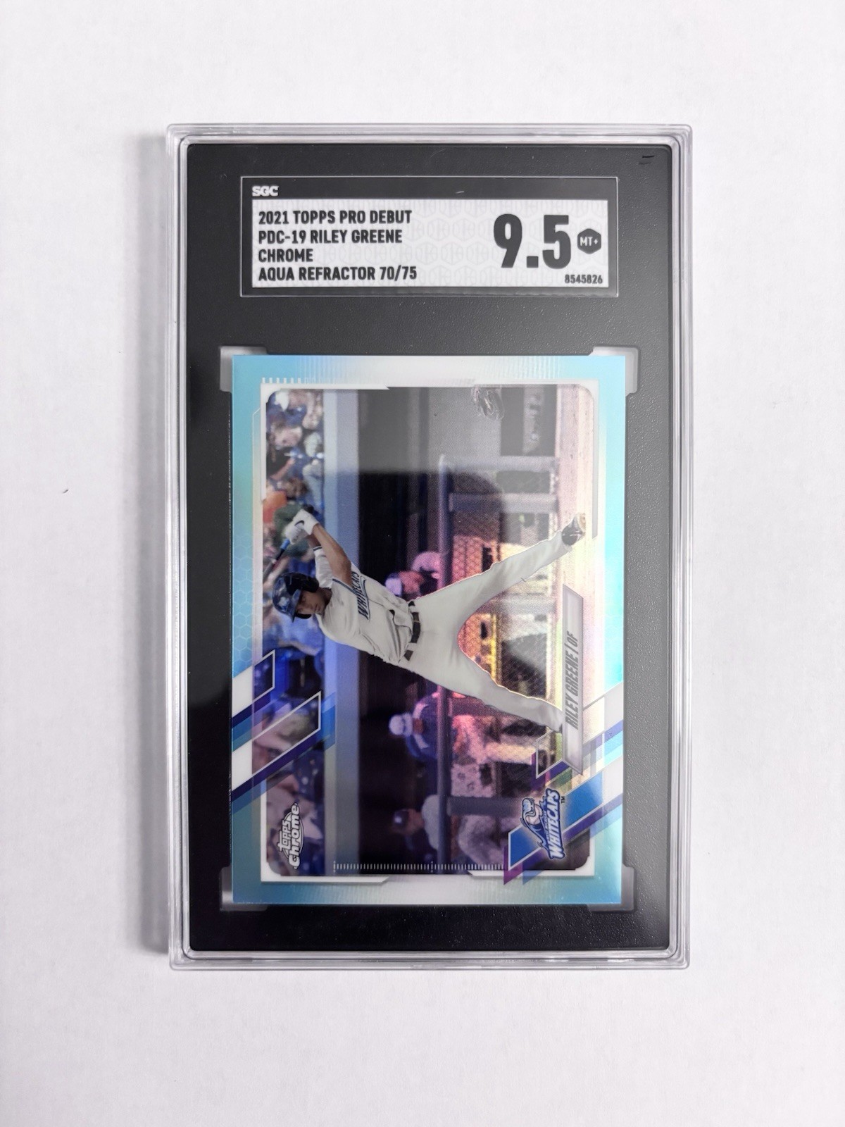 2021 Topps Pro Debut Chrome Riley Greene #PDC-19 Aqua Refractor /75 SGC 9.5