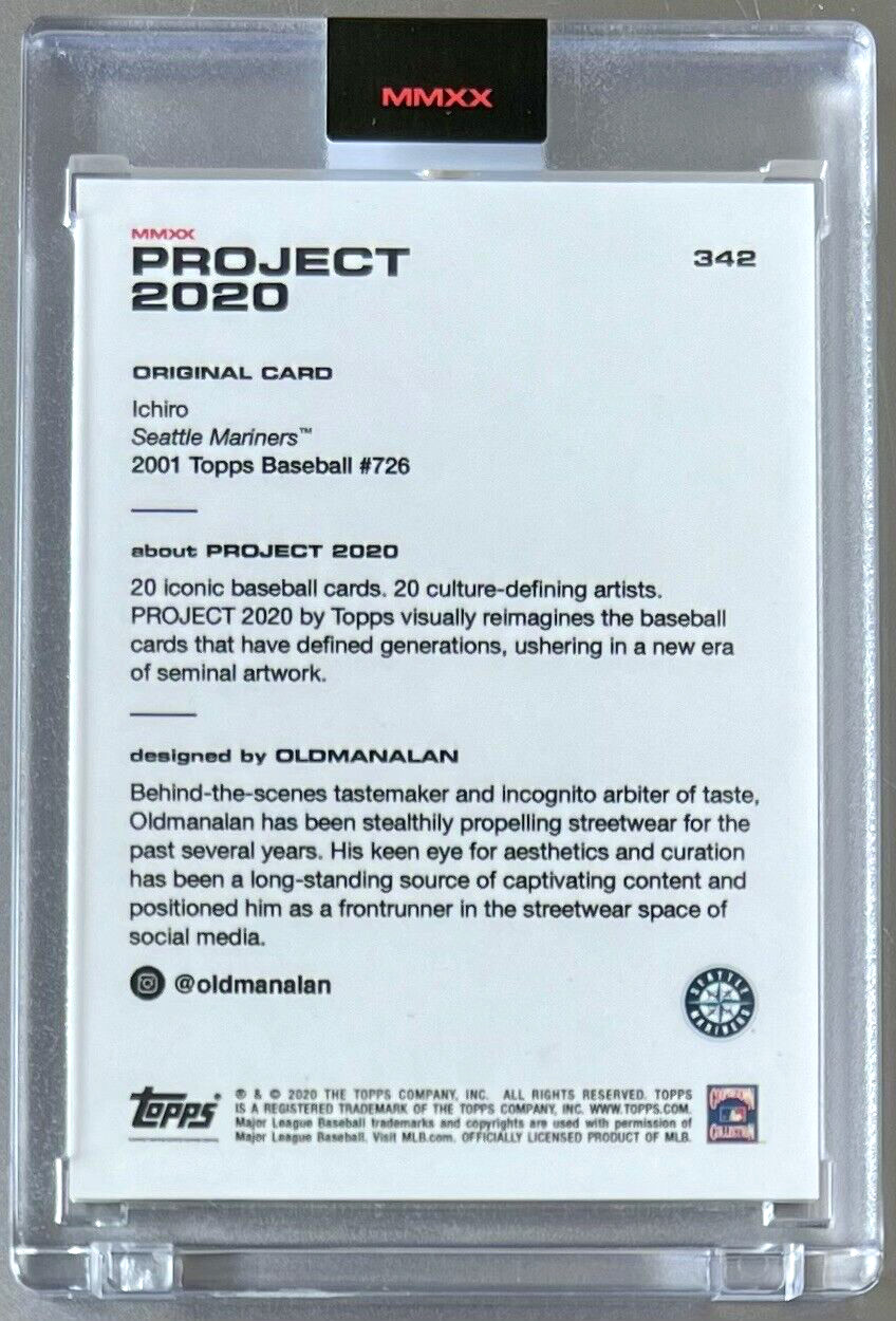 TOPPS PROJECT 2020 #342 ICHIRO SUZUKI by OLDMANALAN 2001 MARINERS FREE SHIPPING