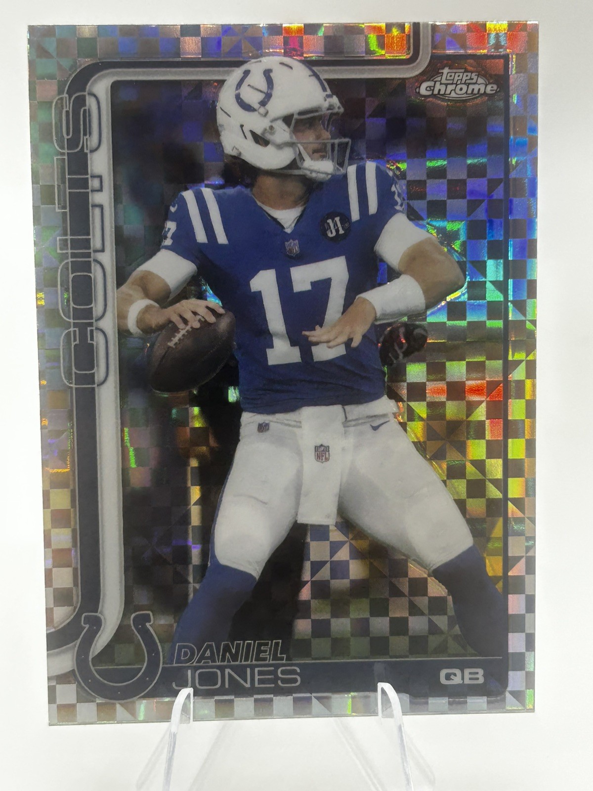 2025 Topps Chrome Football Daniel Jones X-Fractor #132 Colts