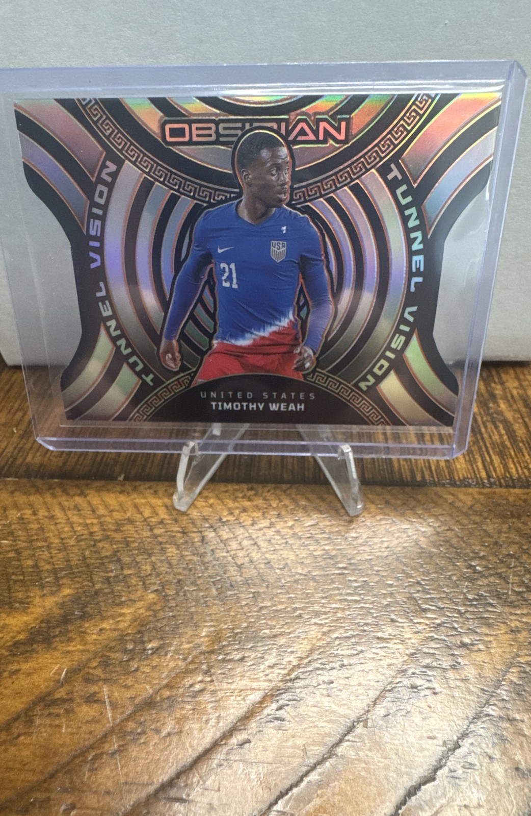 2023-24 Panini Obsidian Tunnel Vision Timothy Weah Electric Etch Orange /99 USA!