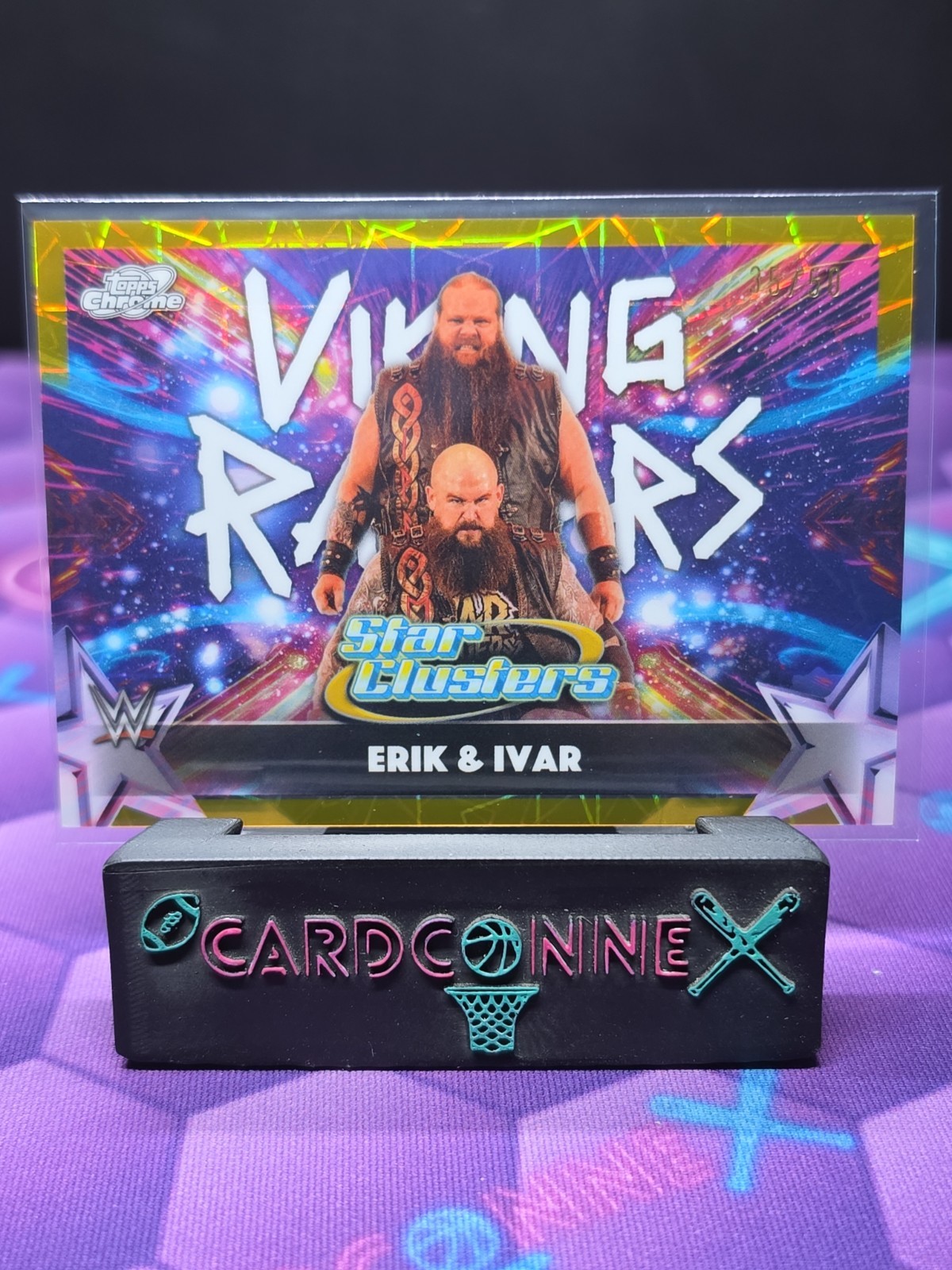 2026 WWE Cosmic Chrome Erik/Ivar Star Clusters Gold Interstellar Refractor /50