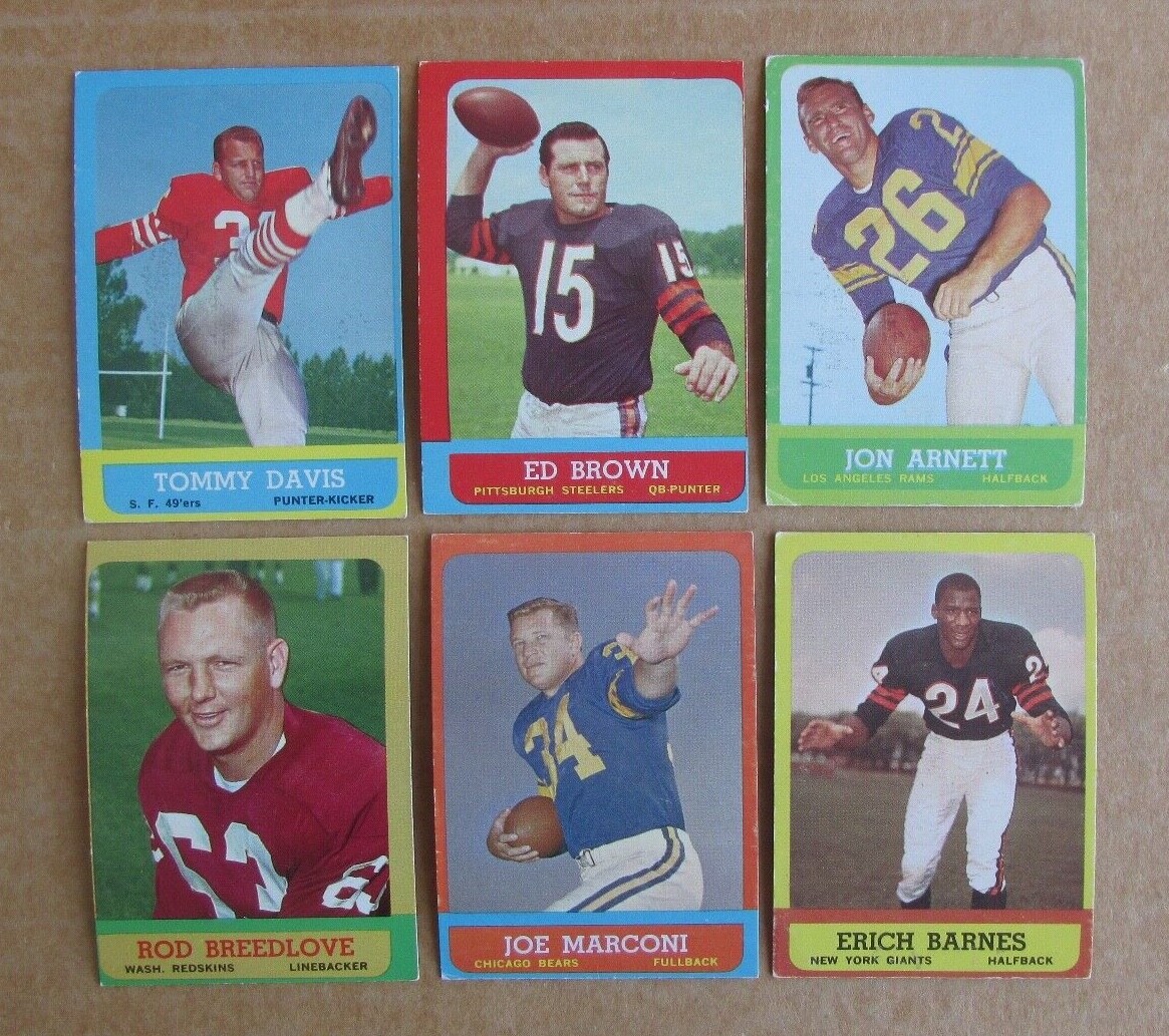 1963 TOPPS FOOTBALL CARD SINGLES COMPLETE YOUR SET PICK CHOOSE UPDATED 7/15