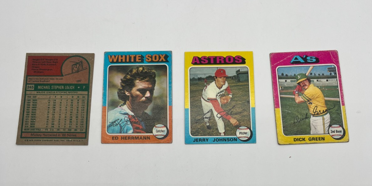 1975 Topps Basecall Cards. 500+ Player Cards. Conditions vary.